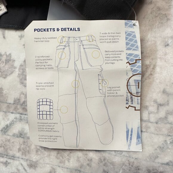 Blaklader Work Pants Men’s 50x30 Gray Blue Workwear Double Knee Cargo Loose Plus - Picture 8 of 16